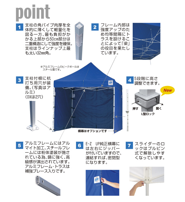 イージーアップテントDX60(スチール製) 3.0m×6.0m ホワイト | 防災商品